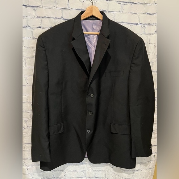 Sean John Fine Tailored Black Mens Sport Coat Suit Blazer Jacket 52 Long - Picture 1 of 7